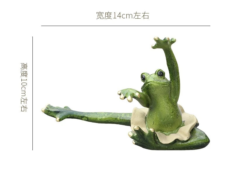 Resin Yoga Frog Figurine – Fun Desktop & Garden Decor Decorative Figurine Babs 1Pc 11