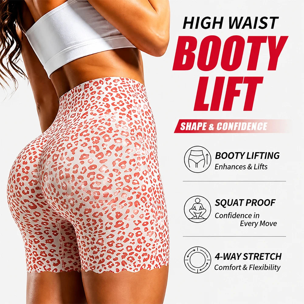Plus Size High Waist Leopard Seamless Shaping Shorts Shapewear Shorts Babs
