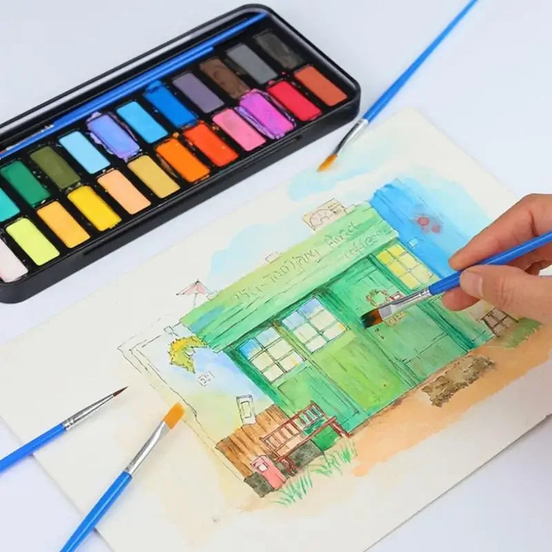 Nylon Paint Brush Set – Oil, Acrylic & Watercolor Painting Paint Brush Set Babs