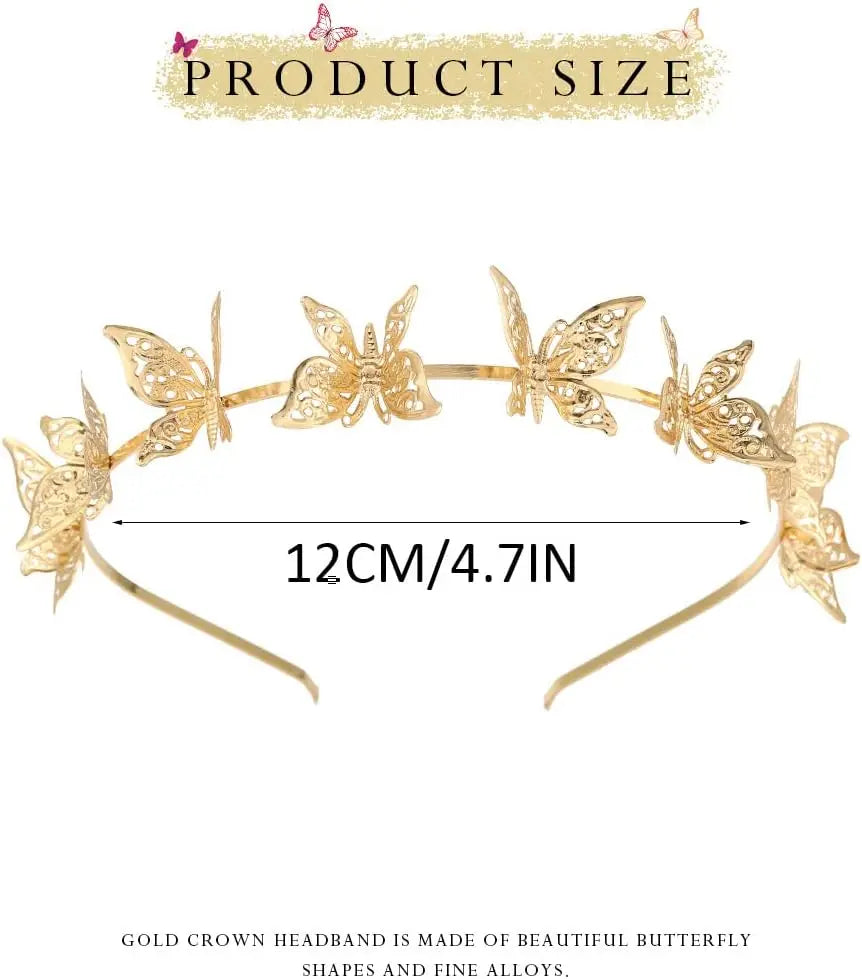 Light-Up Glow Butterfly Headband – Gold Wedding Hair Accessory Light-Up Headband Babs