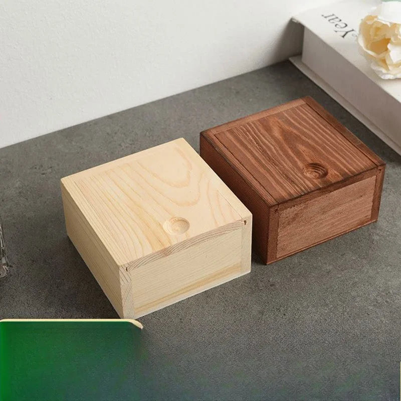 Pine Wood Sliding Lid Box – Soap, Gift & Earphone Storage Wooden Gift Box Babs