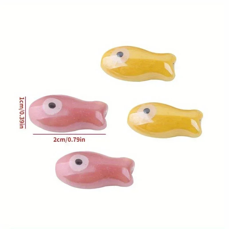 10Pcs Retro Fish Ceramic Beads for DIY Jewelry & Bracelets Ceramic Craft Beads Babs