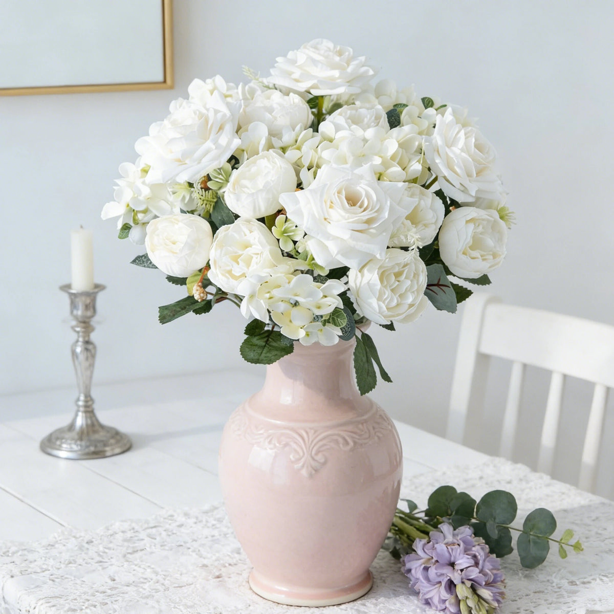 Artificial Silk Rose Hydrangea Peony Bouquet – Home & Wedding Artificial Flower Bouquet Babs