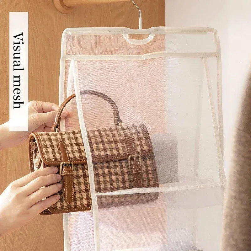 HOMEFISH 4-Layer Hanging Bag Organizer – Dust-Proof Storage Hanging Bag Organizer Babs