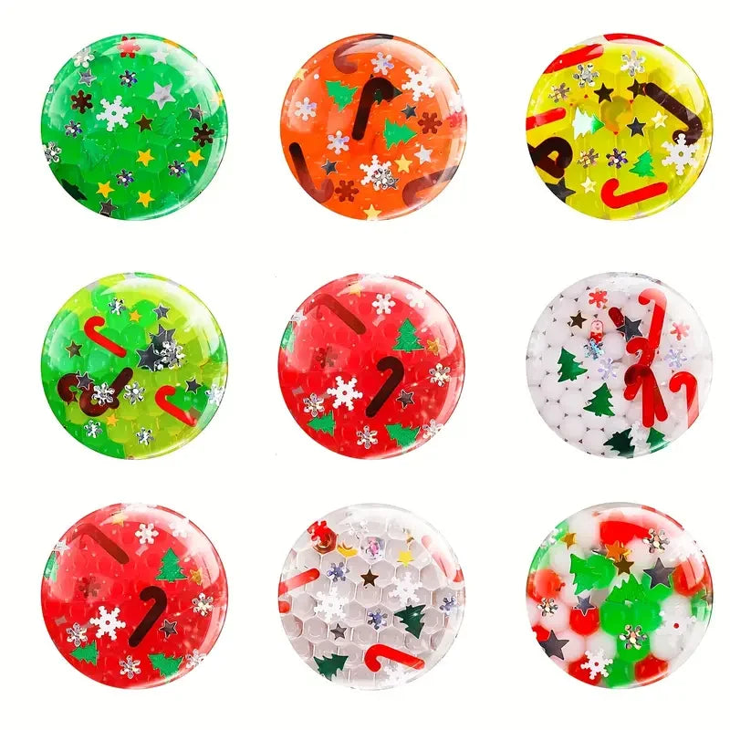 Christmas Glitter Squeeze Balls – Sensory Toy Party Fillers Squeeze Sensory Toy Babs