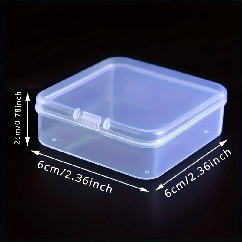 Mini Clear Plastic Storage Boxes with Hinged Lid | Craft Organizer Clear Storage Box Babs