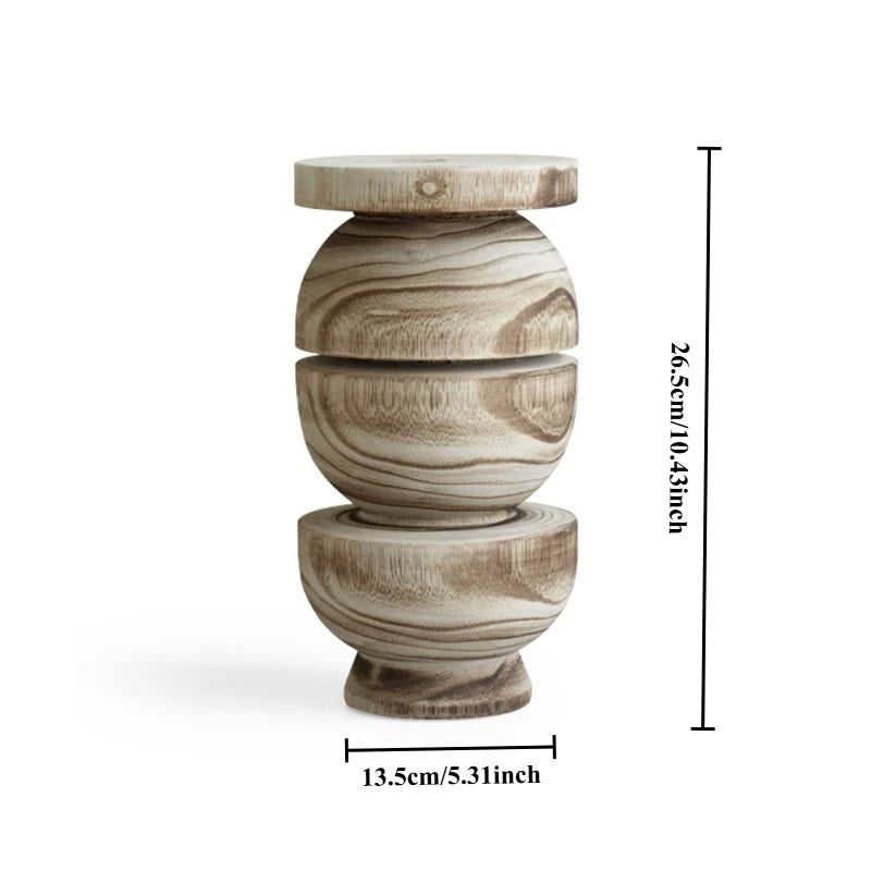 Nordic Retro Solid Wood Figurine Sculpture | Modern Home Décor Decorative Figurine Babs G
