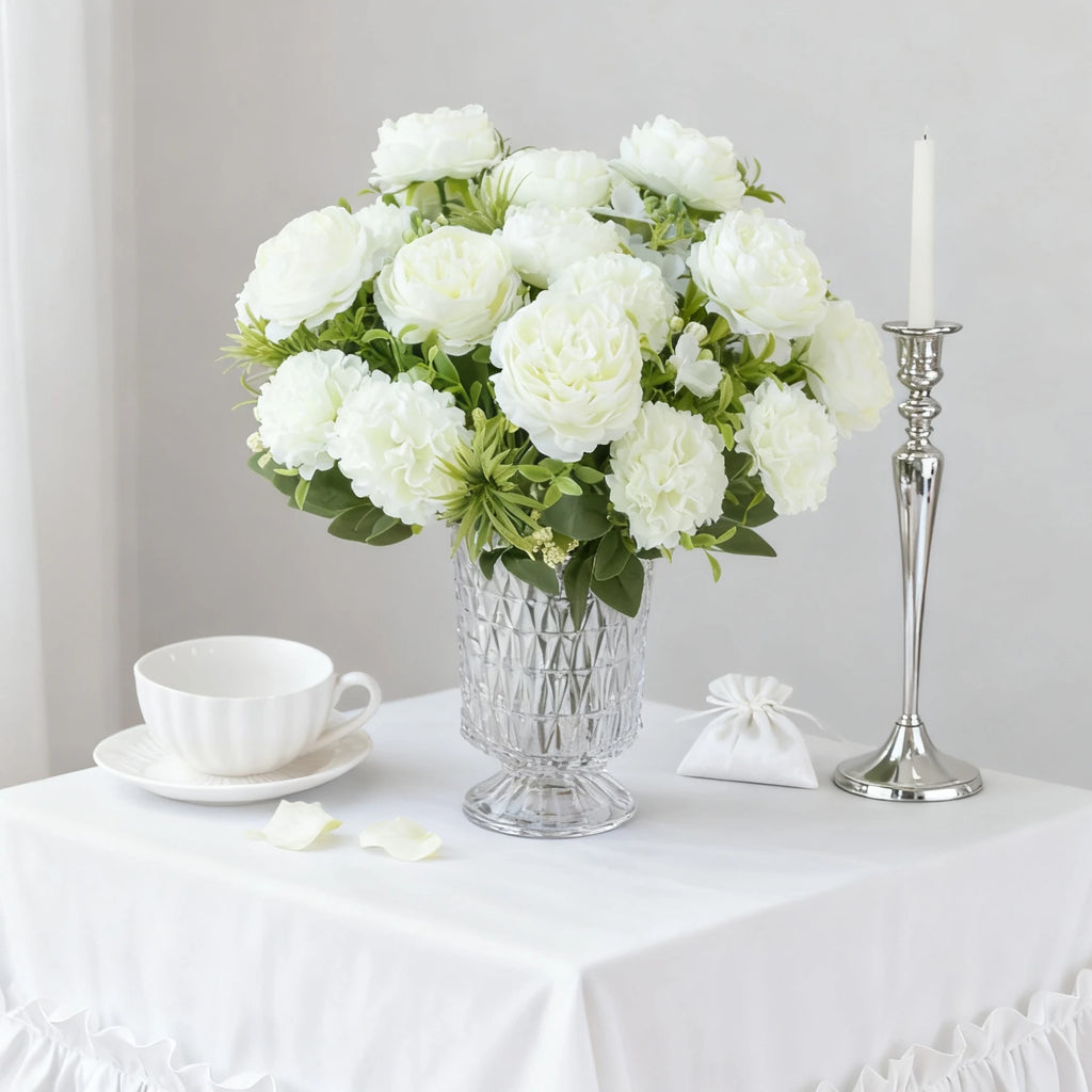Artificial Silk Peony Chrysanthemum Bouquet – Wedding & Home Décor Artificial Flower Bouquet Babs