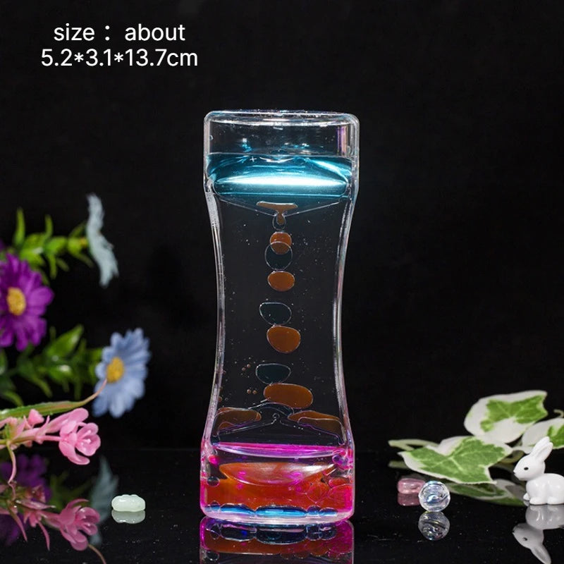 Liquid Oil Drop Hourglass Timer – Calming Desktop Decor Ornament Decorative Hourglass Babs