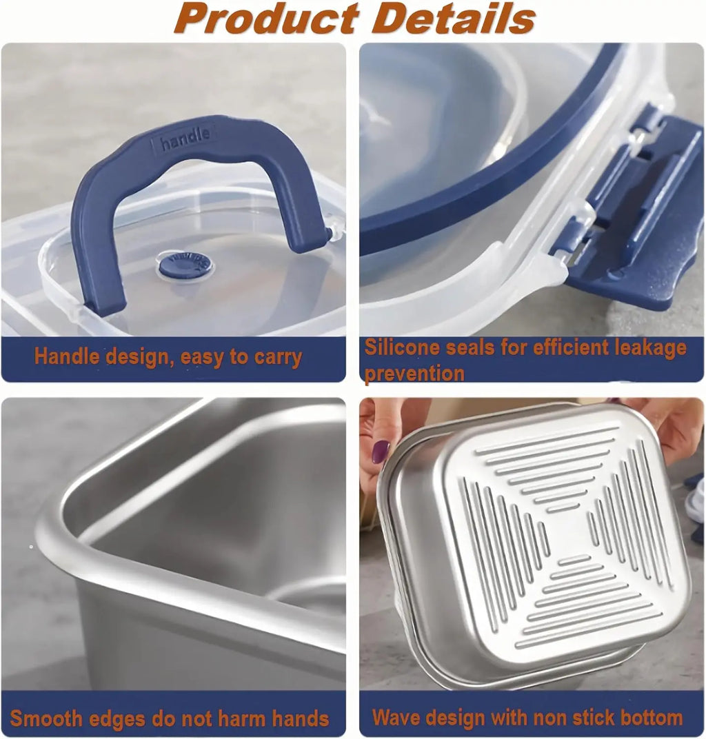 Leakproof Stainless Steel Bento Box – Airtight Lunch Container Stainless Steel Bento Box Babs
