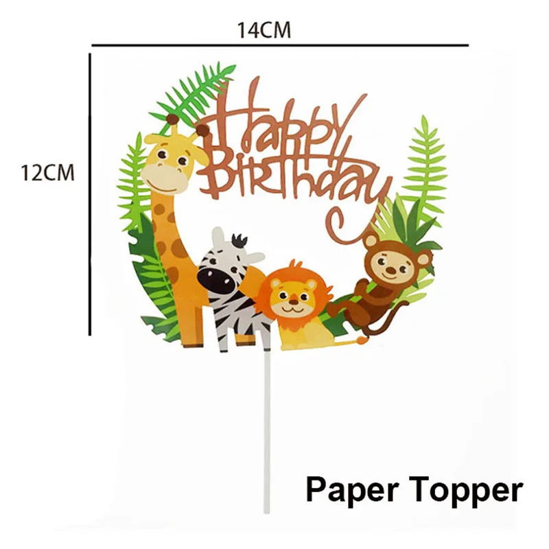 Jungle Safari Animal Cake Toppers & Cupcake Picks – Party Decor Cake Toppers Babs 1pc cake topper 1