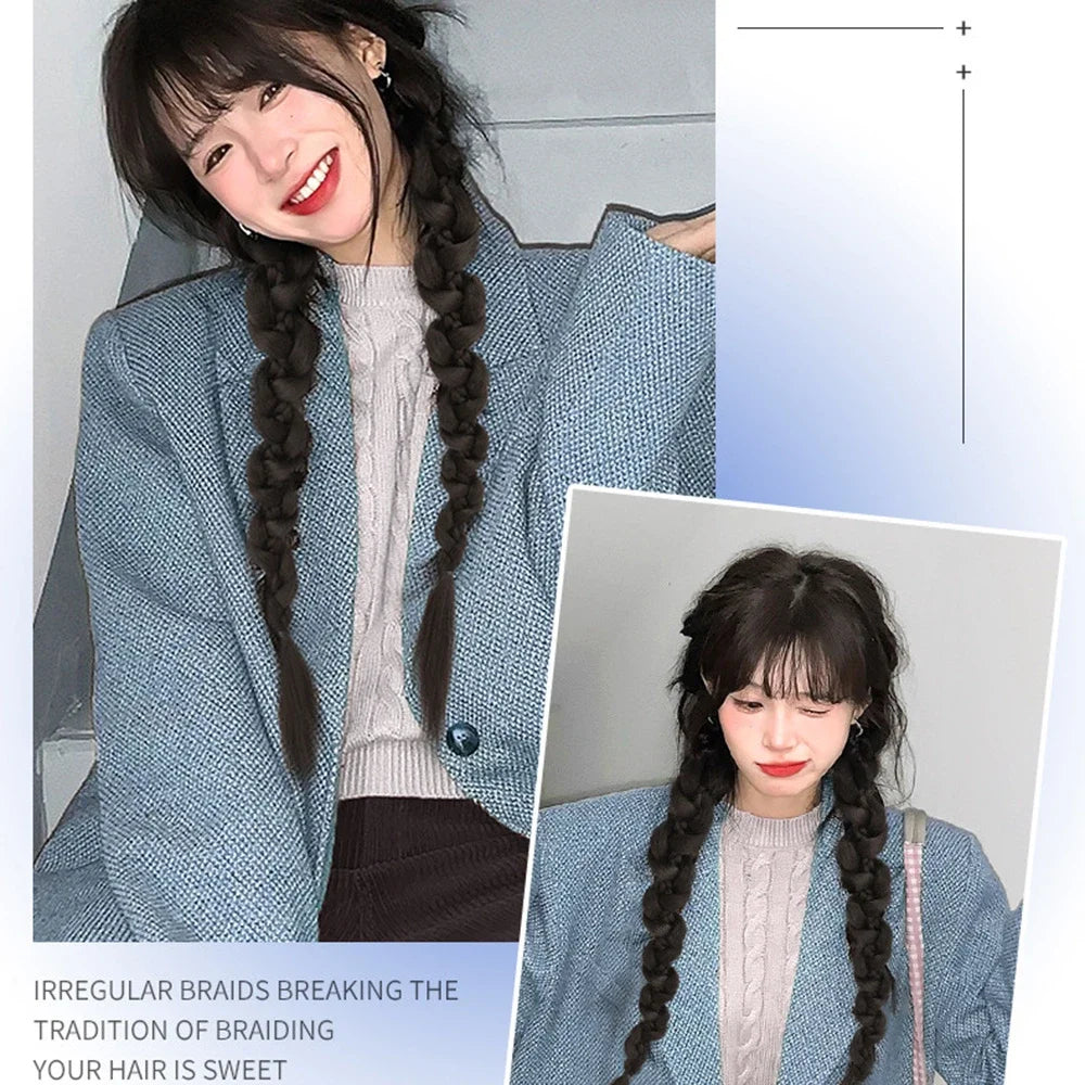 Braided Twist Double Ponytail Wig – Long Synthetic Extension Synthetic Ponytail Wig Babs