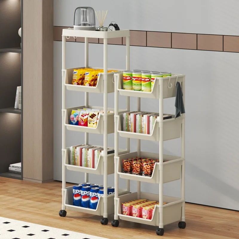 3-Tier Kitchen Cart with Wheels – Mobile Storage Shelf Organizer Rolling Storage Cart Babs