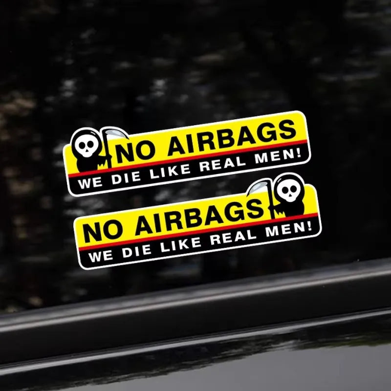 2PCS Funny No Airbags Car Sticker Decal – Waterproof Vinyl Car Decal Sticker Babs
