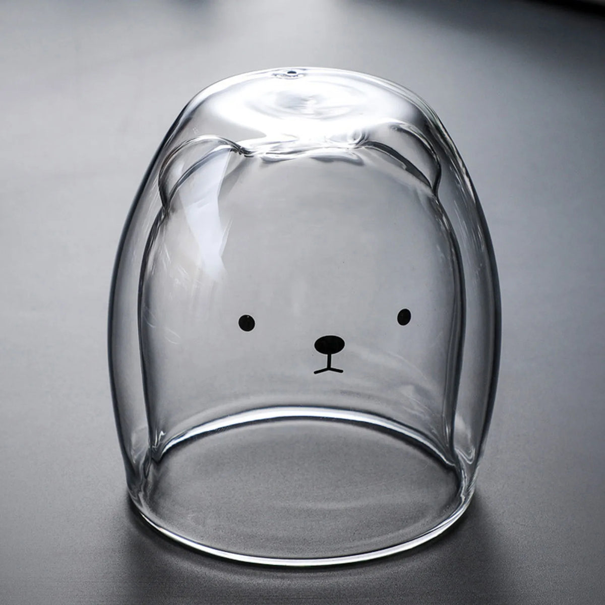 Cute Animal Double-Wall Glass Mug – Bear Cat Dog Cartoon Cup Double Wall Glass Mug Babs A