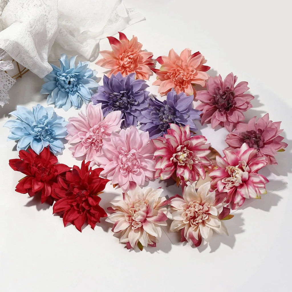 5/10Pcs 9cm Artificial Silk Chrysanthemum Heads for Wedding & Home Artificial Flower Heads Babs
