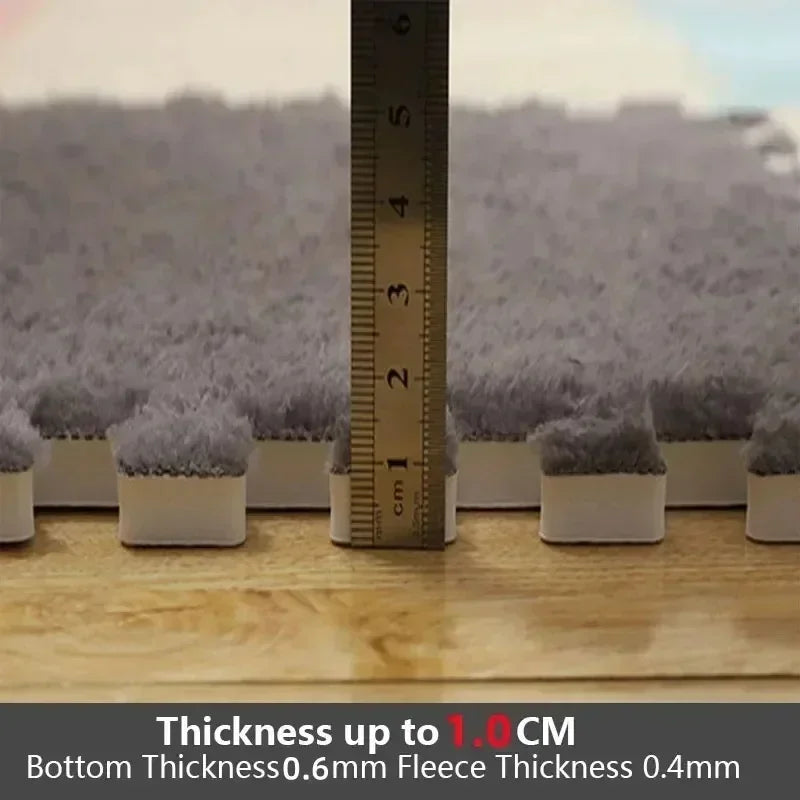 30x30cm Plush Interlocking Foam Floor Tiles – Fluffy Area Rug Interlocking Floor Mat Babs