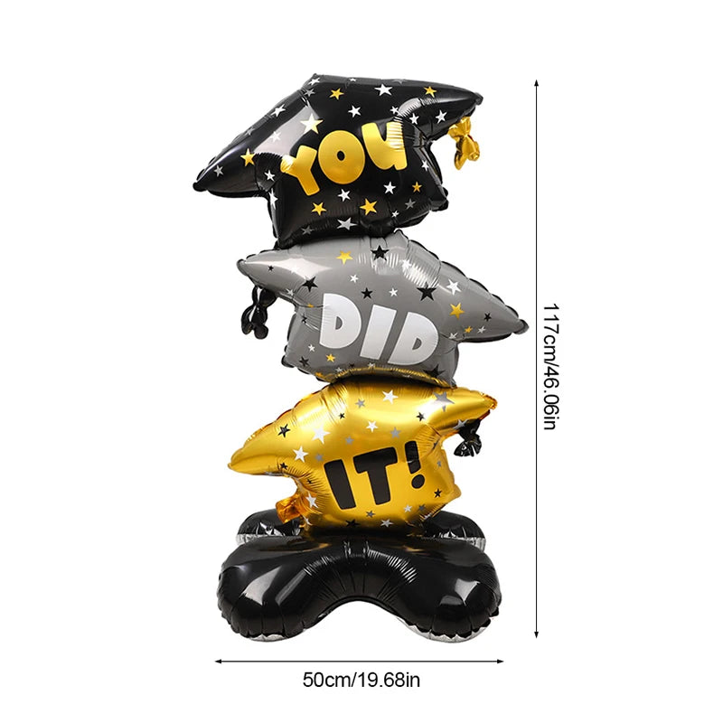 2026 Graduation Standing Foil Balloons – Cap & You Did It Graduation Foil Balloons Babs