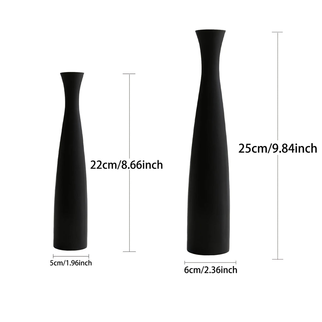 Modern Minimalist Vase Set White Black – Home Décor Pair Decorative Vase Set Babs