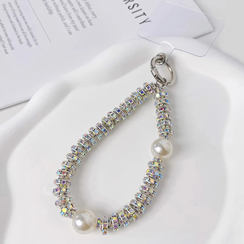 Pearl Rhinestone Phone Lanyard – Universal Mobile Chain Phone Lanyard Chain Babs A1