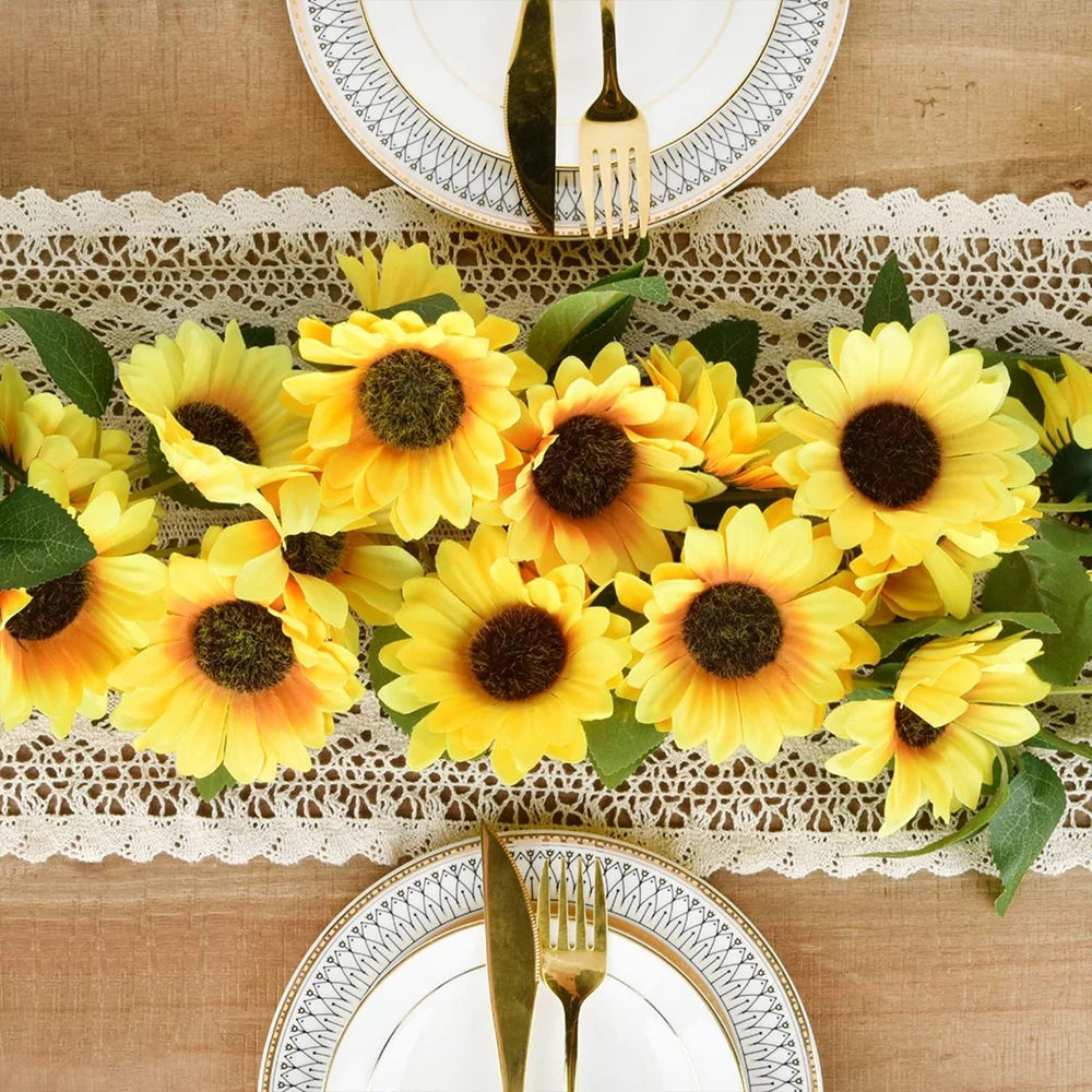 Artificial Sunflower Vine Garland – Silk Hanging Flower Wall Decor Artificial Flower Garland Babs