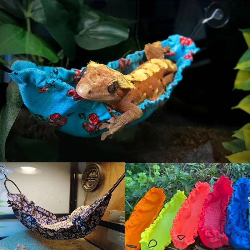 Reptile Hammock Swing Bed for Gecko & Chameleon | Soft Fabric Reptile Hammock Babs