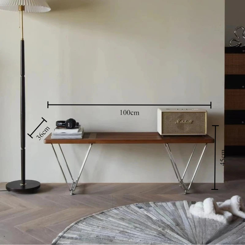 Nordic Pine Wood Bench – Modern Hallway & Living Room Stool Wooden Hallway Bench Babs Brown