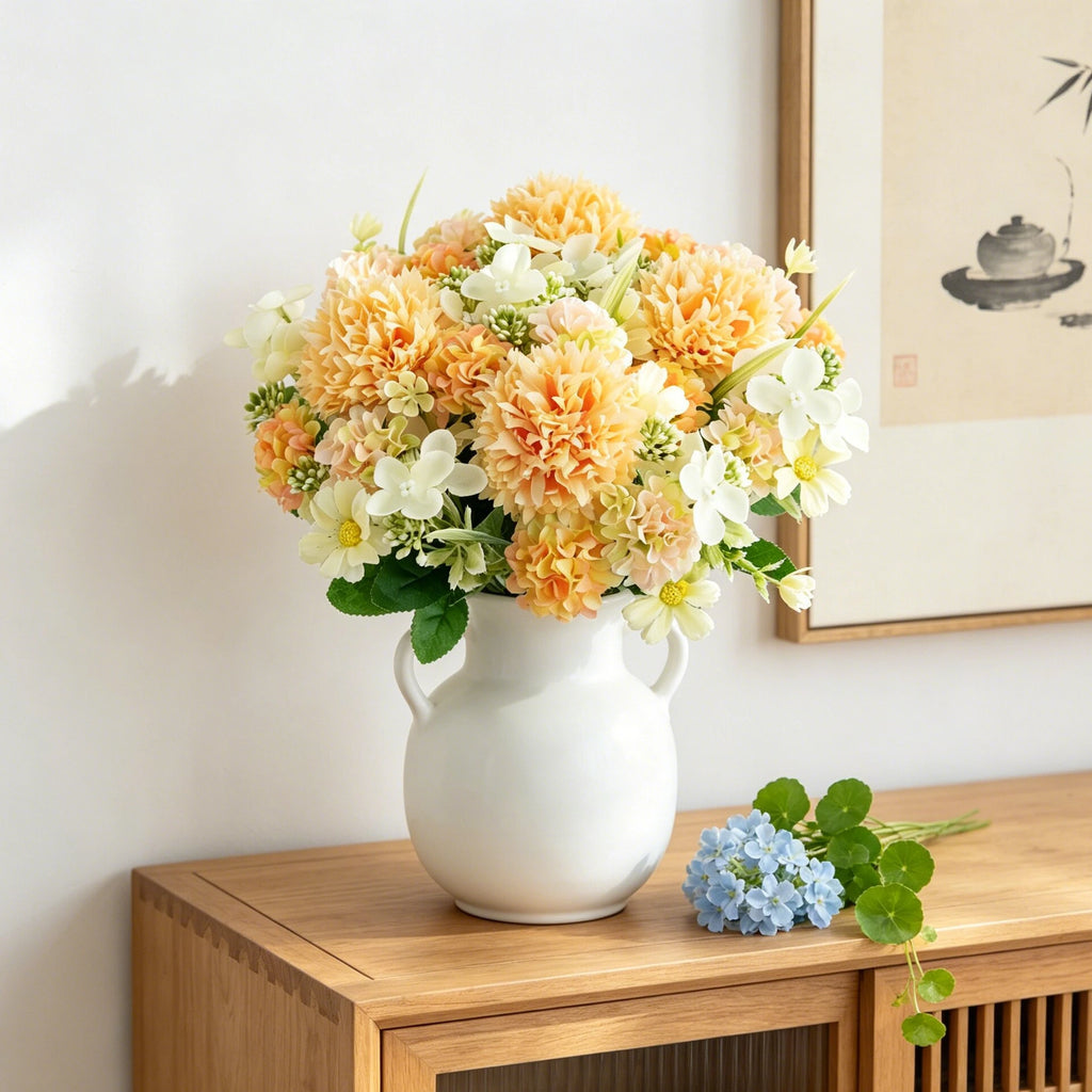 Silk Artificial Chrysanthemum Ball Flowers – Wedding & Home Décor Artificial Silk Flowers Babs