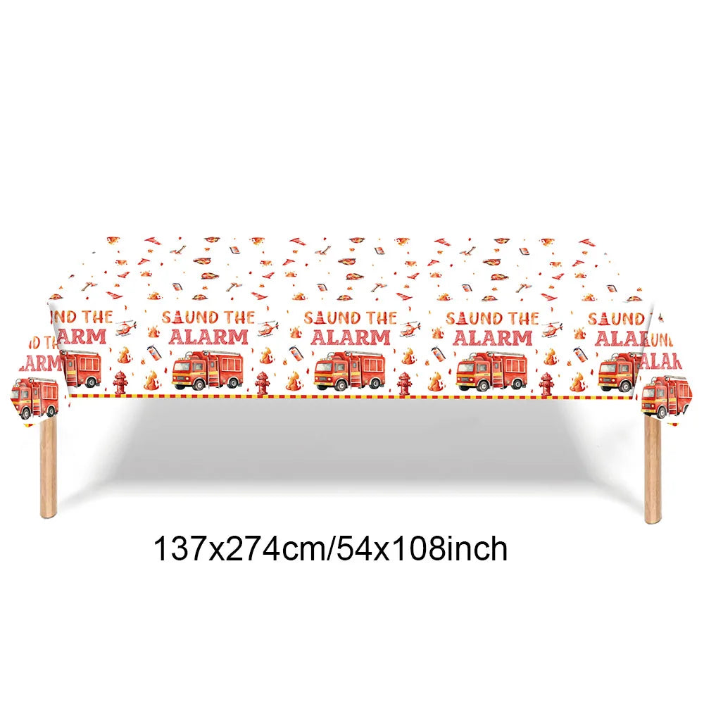 Fire Truck Birthday Party Tableware – Plates, Cups & Napkins Party Tableware Set Babs Light Grey