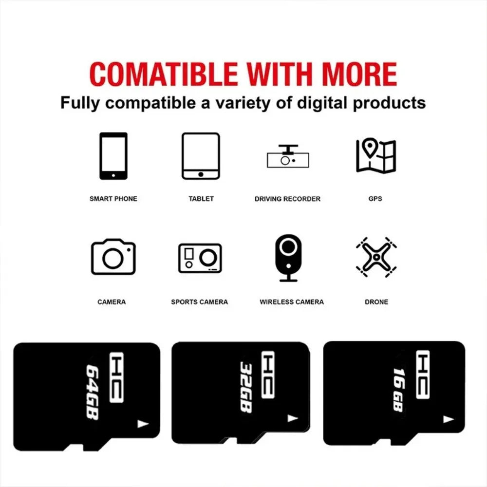 KEBIDUMEI 10-Pack Micro SD Cards 16/32/64GB U3 C10 4K Flash Storage Flash Memory Card Babs