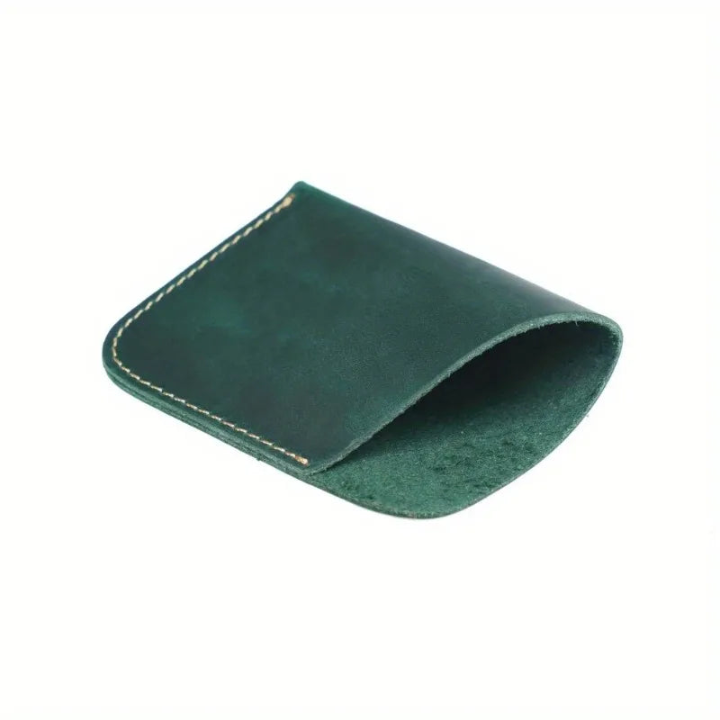 Vintage Cowhide Leather Wallet – Hand-Stitched Card Holder Leather Wallet Babs Green