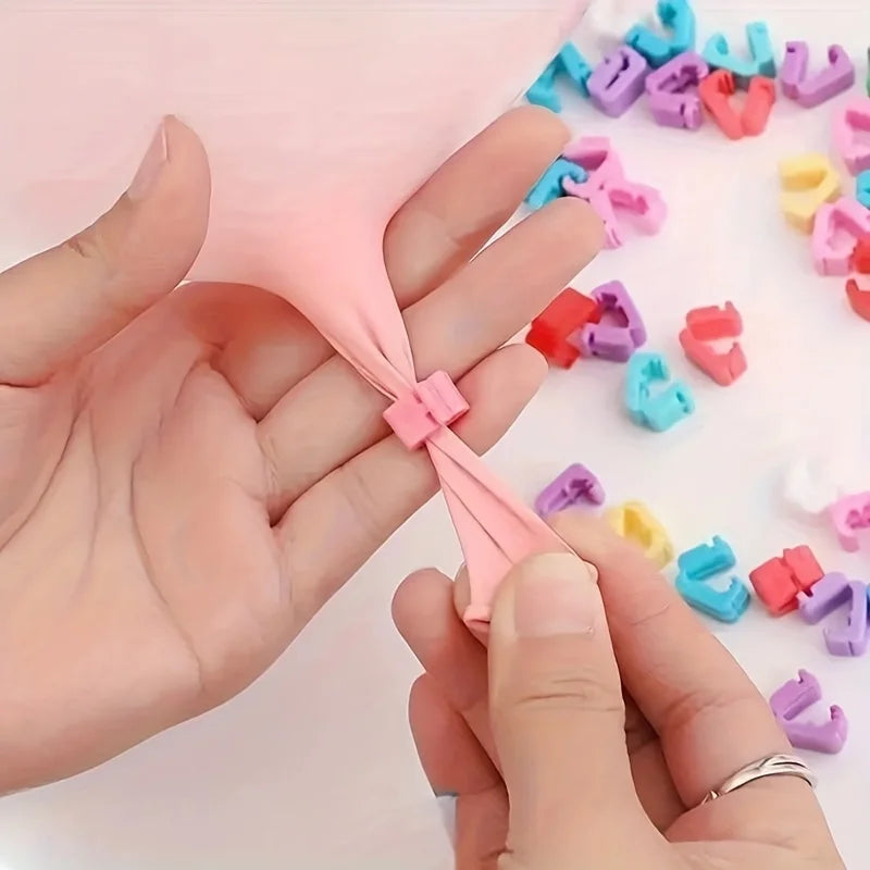 100 PCS Colored Balloon Sealing Clips – Leak-Proof Party Tool Balloon Sealing Clips Babs