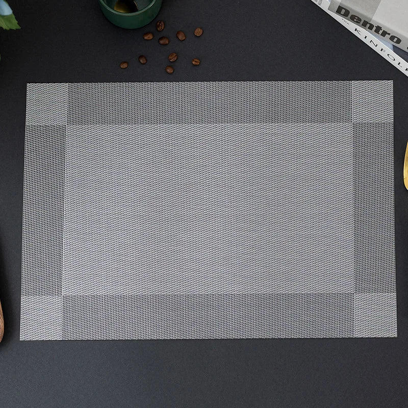 Washable PVC Woven Placemats – Durable Vinyl Dining Table Mats Vinyl Table Placemats Babs Style 1 30X45CM
