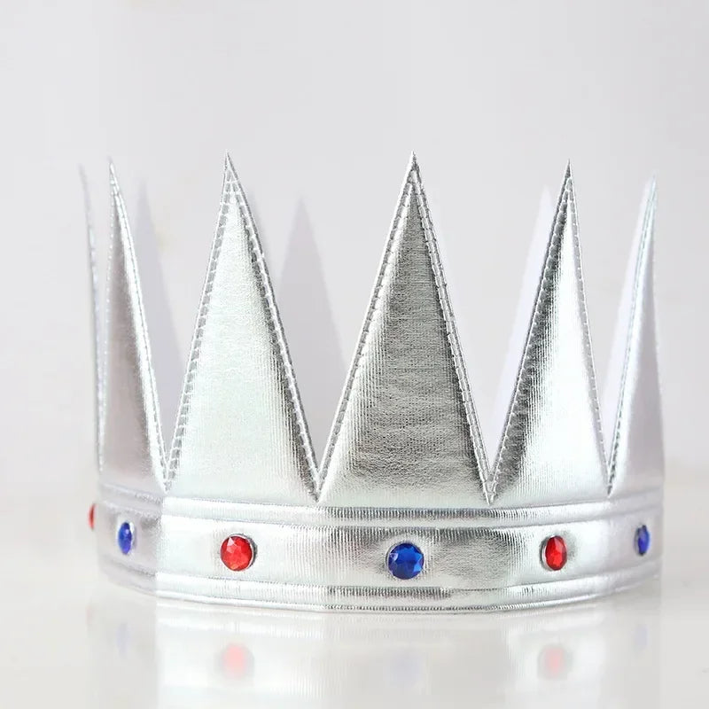 Kids Royal Crown Tiara – Gold & Silver Birthday Party Hat Kids Crown Headband Babs silvery