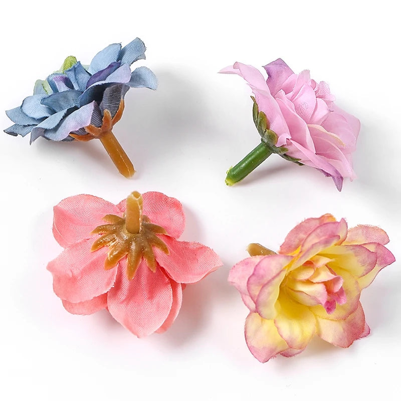 10Pcs Silk Artificial Rose Heads 4cm | Wedding & Home Decor Artificial Silk Flowers Babs