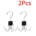 360° Rotating Hook Rack Organizer – Scarf, Belt & Tie Hanger Rotating Hook Rack Babs black 2PCS