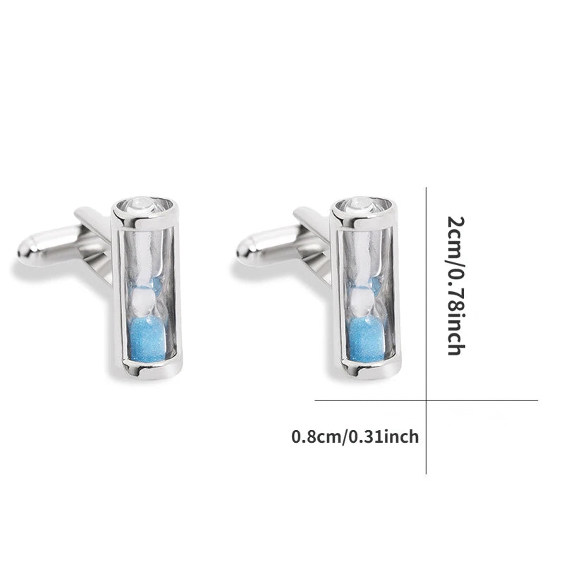 Blue Hourglass Cufflinks for Men – Wedding & Party Gift Men's Cufflinks Babs