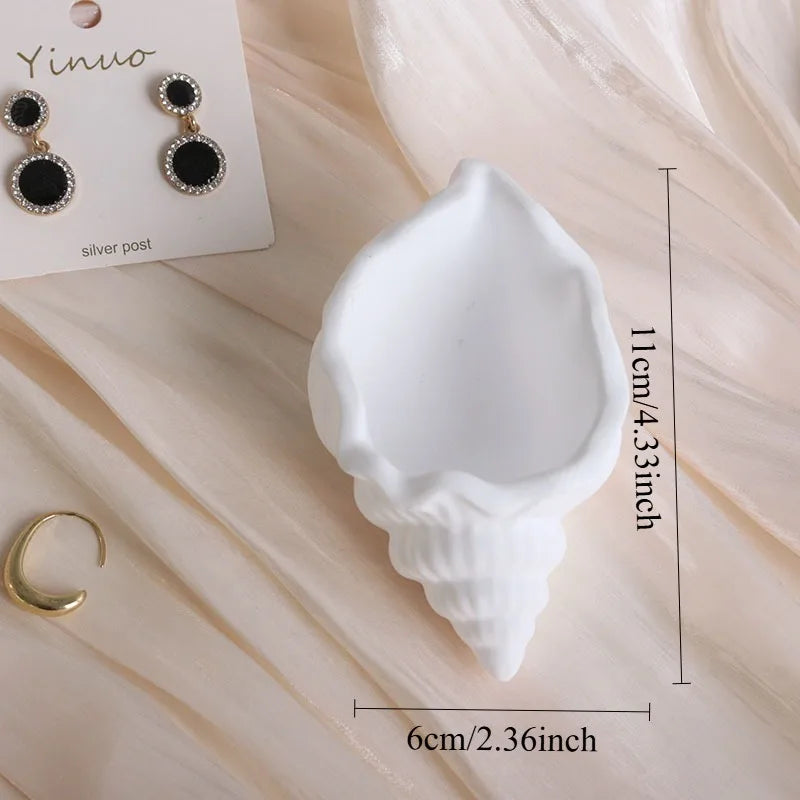 White Shell Conch Gypsum Tray – Photo Prop & Décor Ornament Decorative Tray Babs conch