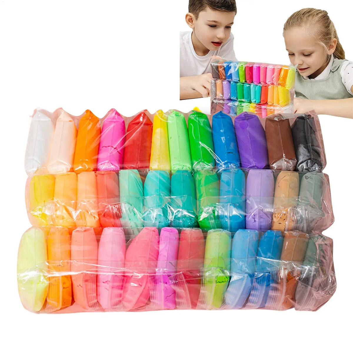 Kids Air Dry Modeling Clay DIY Set – 12, 24 or 36 Colors Kids Modeling Clay Babs