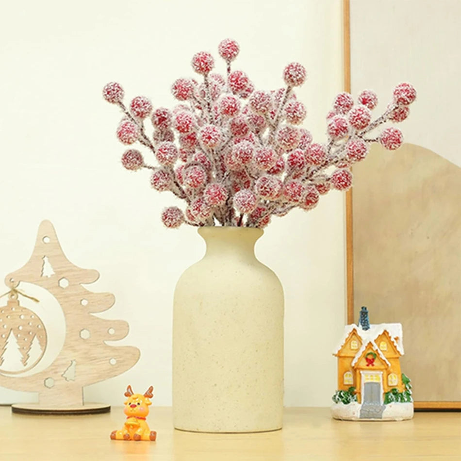 Artificial Holly Berry Branch Stems – Festive Home & Wedding Decor Artificial Plant Stems Babs
