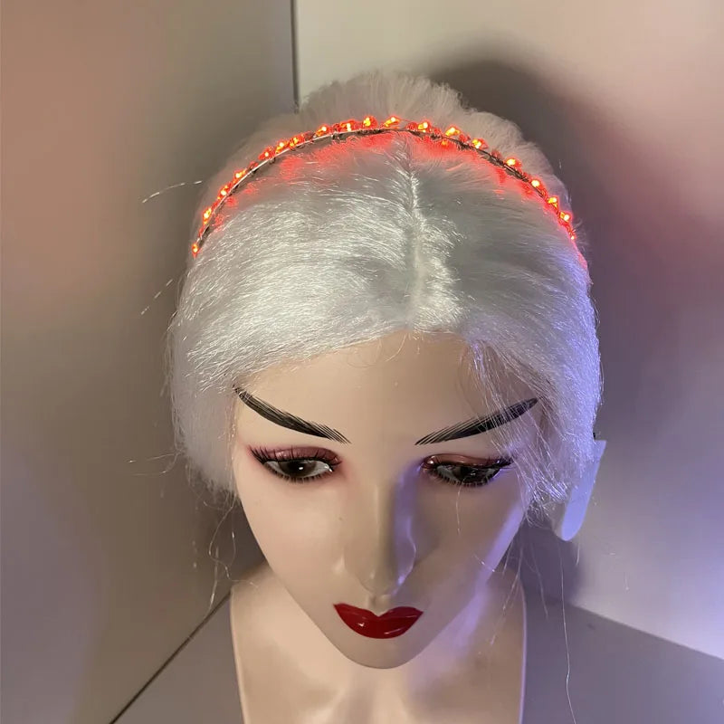 LED Glow Headband – Luminous Crown for Festivals & Weddings LED Glow Headband Babs red