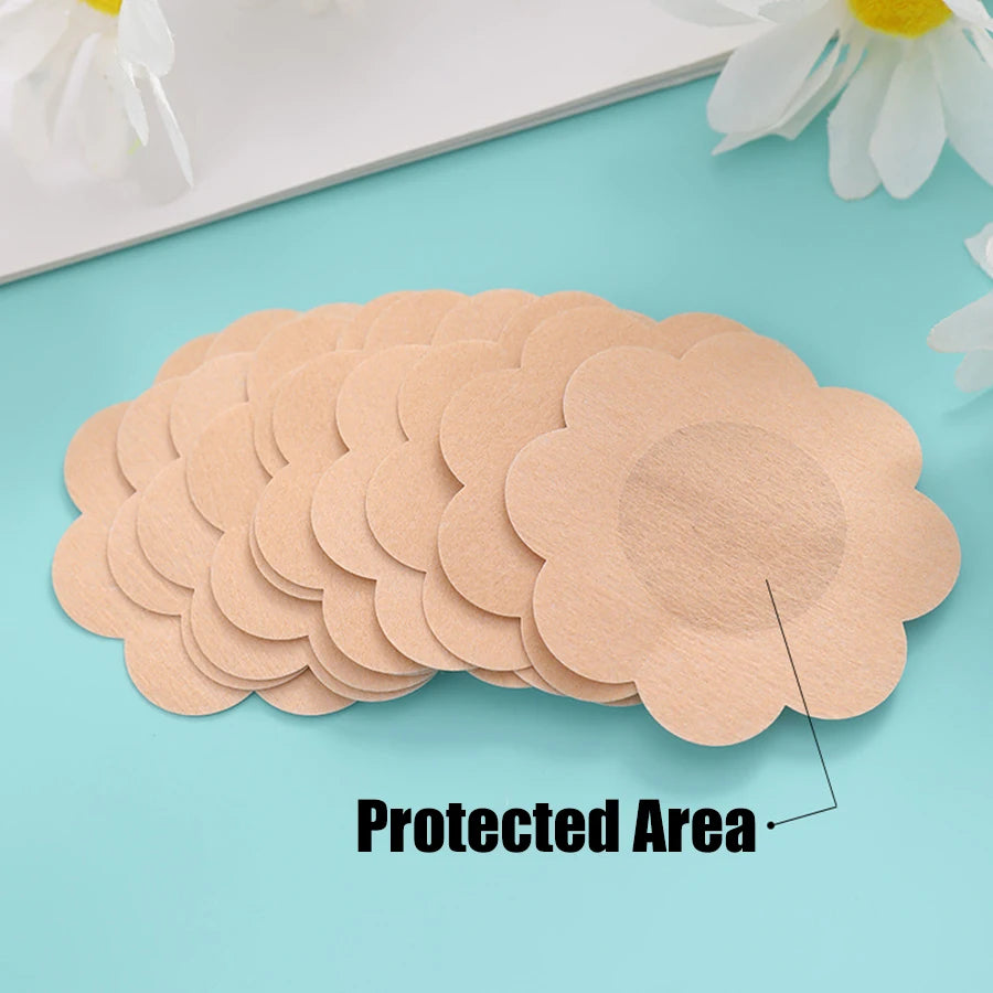 100pc Disposable Nipple Covers – Invisible Breast Petals Nipple Covers Babs