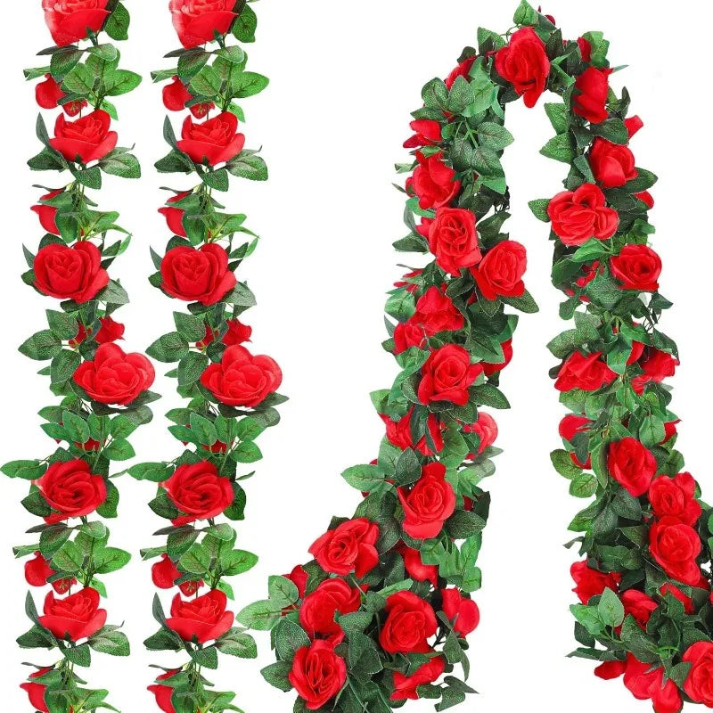 2.3M Silk Rose Artificial Flower Vine – Wedding & Home Decor Artificial Flower Vine Babs
