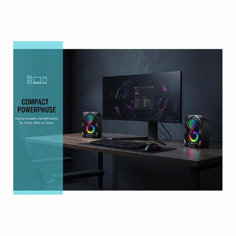 Mini RGB Desktop Speaker USB 3.5mm for PC Laptop Monitor Desktop RGB Speaker Babs