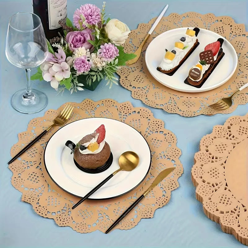 50Pcs Kraft Paper Disposable Placemats – Party Table Mats Disposable Placemats Babs