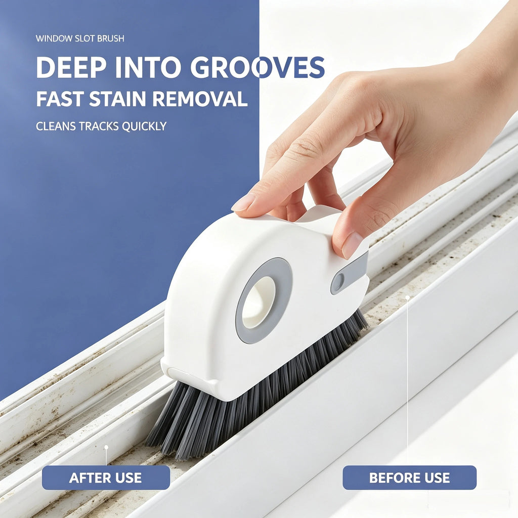 2-in-1 Window Track Cleaning Brush – Grout & Gap Cleaner Window Cleaning Brush Babs