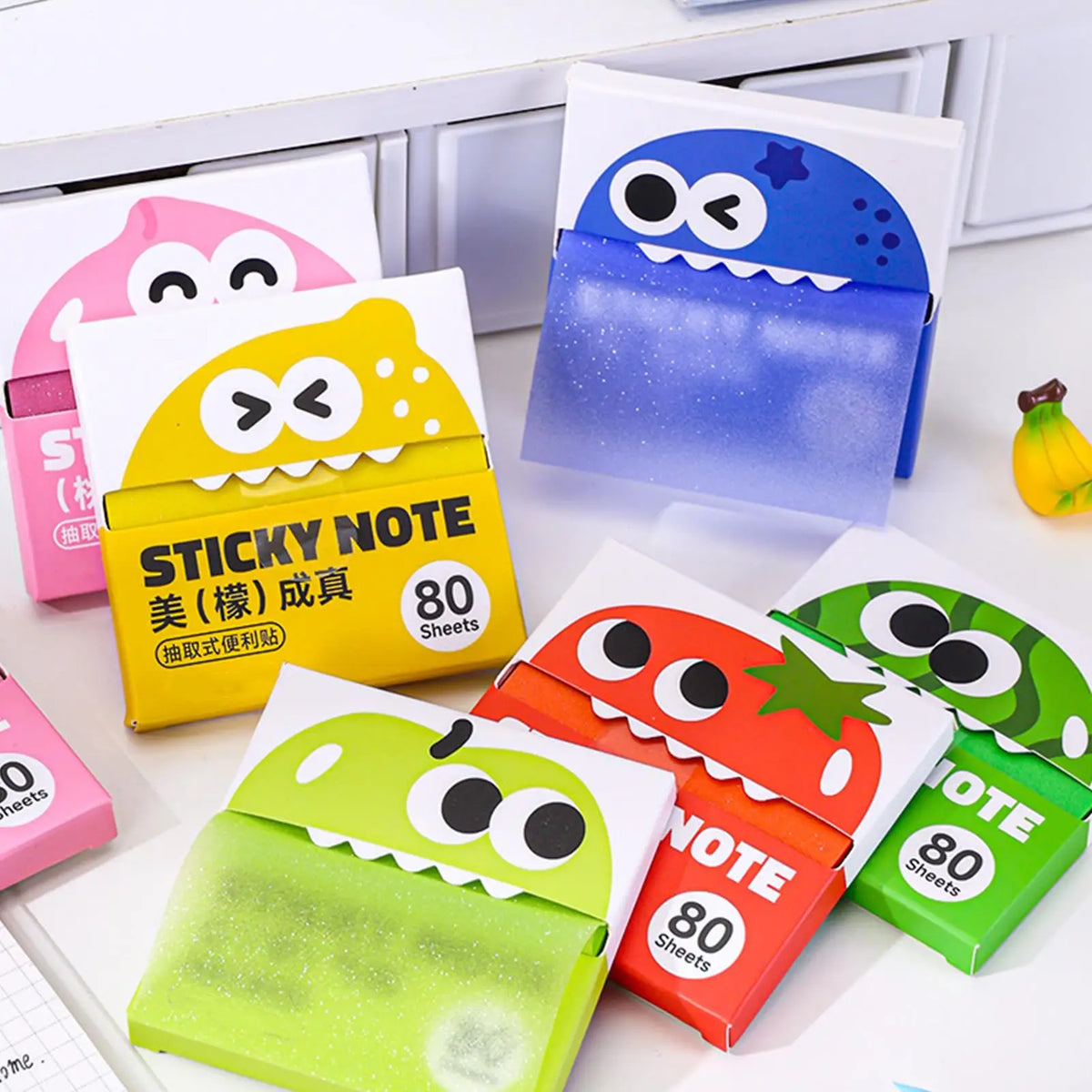 Pearlescent Transparent Pull-Type Sticky Notes – 6-Pack Memo Pads Sticky Memo Pads Babs