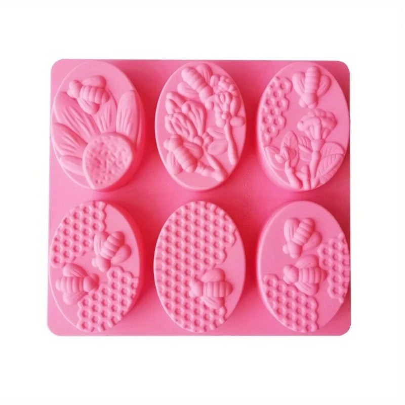 6-Cavity Silicone Bee Soap Mold – DIY Candle & Craft Mold Silicone Craft Mold Babs