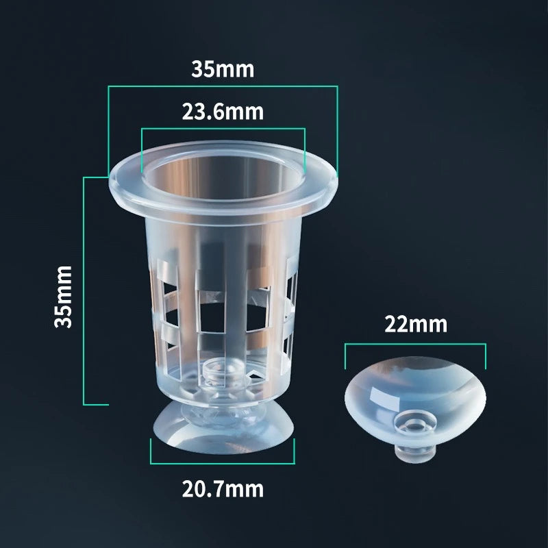 5-Pack Clear Aquarium Planting Cups with Suction Base Aquarium Planting Cups Babs
