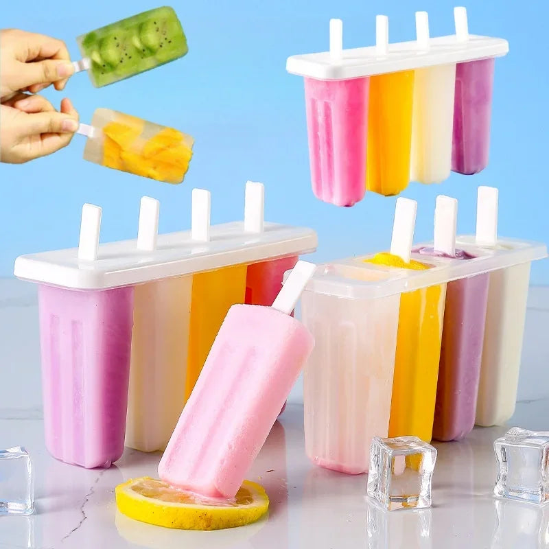 4-Hole Popsicle Mold – DIY Ice Cream & Fruit Ice Pop Maker Popsicle Mold Babs